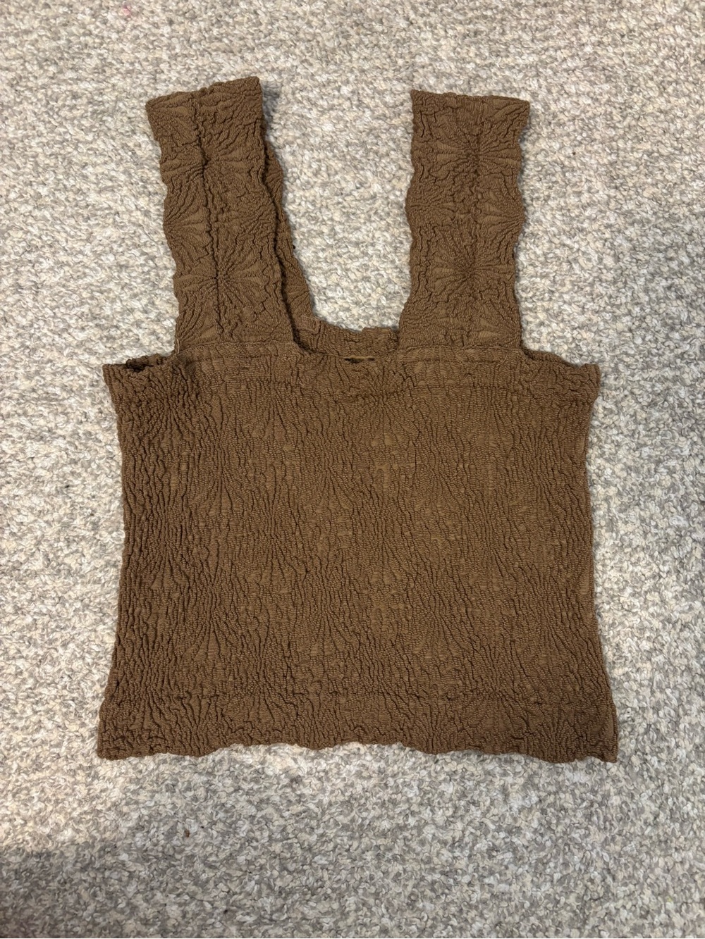 Aura Brown Smocked Tank Top